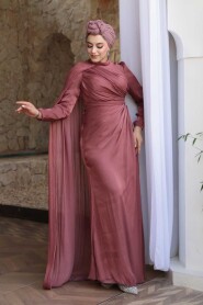 Modest Dark Dusty Rose Engagement Dress 5296KGK - 3