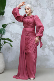 Modest Dark Dusty Rose Prom Dress 48491KGK - 2