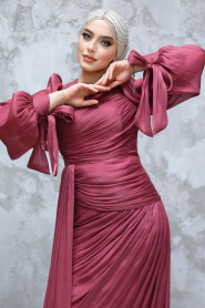 Modest Dark Dusty Rose Prom Dress 48491KGK - 3