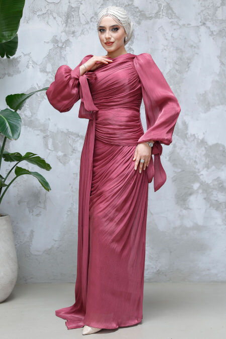 Modest Dark Dusty Rose Prom Dress 48491KGK - NEVA STYLE