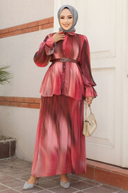 Modest Dark Dusty Rose Skirt Dual Suit 45291KGK - 2