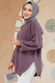 Modest Dark Lila Knitwear Jumper Top 17202KLILA - 4