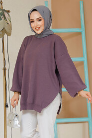 Modest Dark Lila Knitwear Jumper Top 17202KLILA - 5