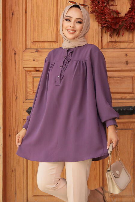 Modest Dark Lila Top 19026KLILA - NEVA STYLE