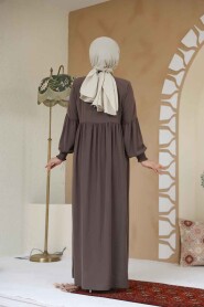 Modest Dark Mink Abaya 45286KV - 3