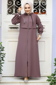 Modest Dark Mink Abaya For Women 62602KV - 1