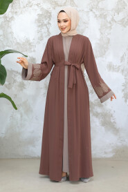 Modest Dark Mink Dual Suit Abaya 29128KV - 2