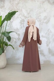 Modest Dark Mink Dual Suit Abaya 29128KV - 4