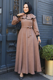 Modest Dark Mink Maxi Dress 60881KV - 2