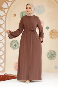 Modest Dark Mink Plus Size Abaya 29125KV - 2