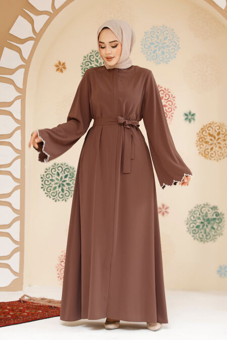 Modest Dark Mink Plus Size Abaya 29125KV - NEVA STYLE
