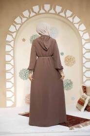 Modest Dark Mink Plus Size Abaya 81151KV - 2