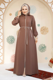Modest Dark Mink Plus Size Abaya 81151KV 