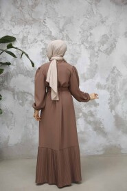 Modest Dark Mink Summer Dress 65878KV - 4