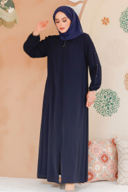 Modest Dark Navy Blue Abaya For Women 45292KL - 5