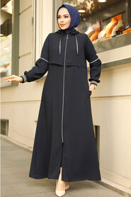 Modest Dark Navy Blue Abaya For Women 62602KL - 1