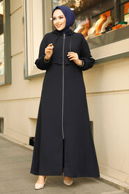 Modest Dark Navy Blue Abaya For Women 62602KL - 2