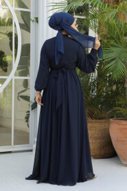 Modest Dark Navy Blue Evening Dress 25888KL - 4