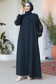 Modest Dark Navy Blue Plus Size Abaya 62701KL - 2