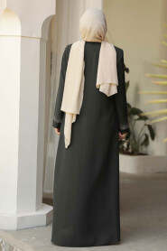 Modest Dark Petrol Green Abaya For Women 26331KPY - 3