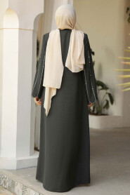 Modest Dark Petrol Green Dubai Abaya 2634KPY - 2