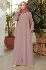 Modest Dark Powder Pink Plus Size Abaya 45275KPD - 2