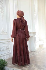 Modest Dark Terra Cotta Bridesmaid Dress 52981KKRMT - 7