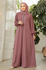Modest Dusty Rose Abaya 45274GK - 3