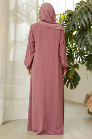 Modest Dusty Rose Abaya 45274GK - 4