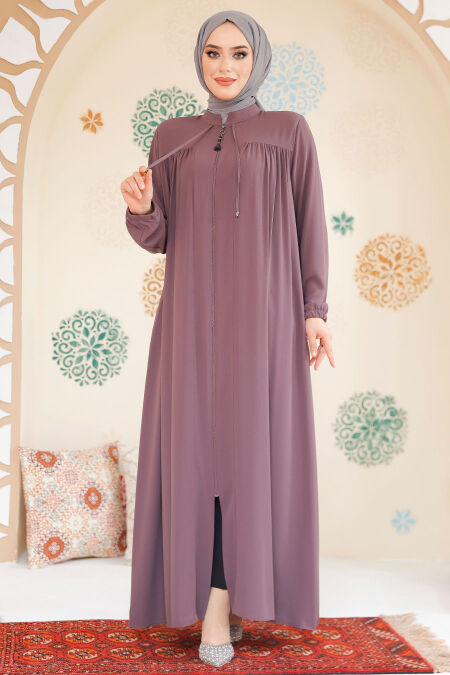 Modest Dusty Rose Abaya 45290GK - NEVA STYLE