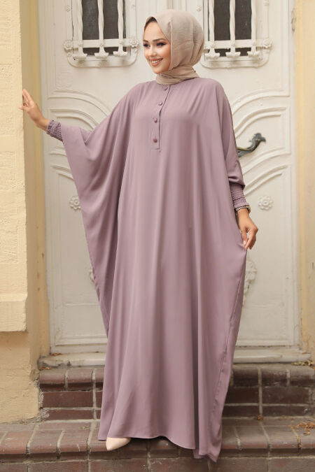 Modest Dusty Rose Abaya Dress 330010GK - NEVA STYLE