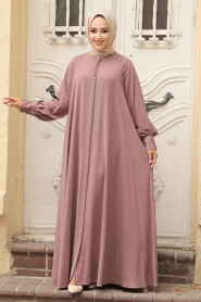 Modest Dusty Rose Abaya Dress 520066GK - 1
