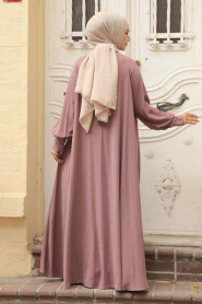 Modest Dusty Rose Abaya Dress 520066GK - 2