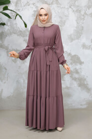 Modest Dusty Rose Abaya Dubai 80781GK - 2