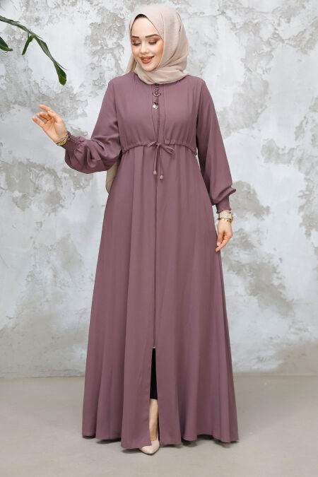  Modest Dusty Rose Abaya For Women 81291GK - NEVA STYLE