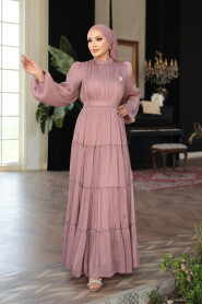 Modest Dusty Rose Bridesmaid Dress 52981GK - 4
