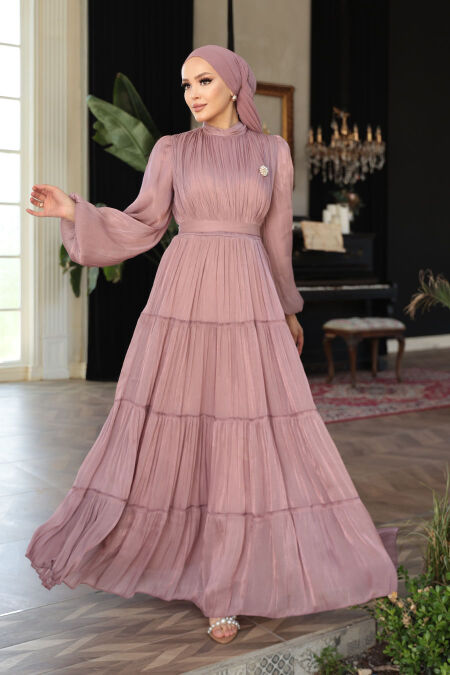 Modest Dusty Rose Bridesmaid Dress 52981GK - NEVA STYLE