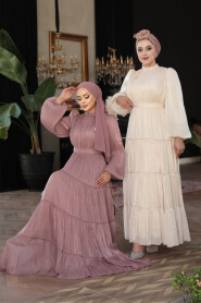 Modest Dusty Rose Bridesmaid Dress 52981GK - 5
