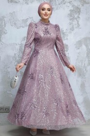 Modest Dusty Rose Elegant Evening Gown 50461GK 