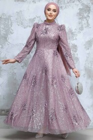 Modest Dusty Rose Elegant Evening Gown 50461GK - 2