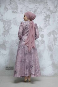 Modest Dusty Rose Elegant Evening Gown 50461GK - 4