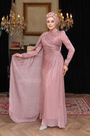 Modest Dusty Rose Engagement Dress 5296GK - 3