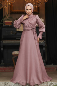 Modest Dusty Rose Evening Dress 48051GK - 2