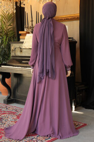 Modest Dusty Rose Evening Gown 25886GK - 3