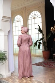 Modest Dusty Rose Evening Gown 52751GK - 4