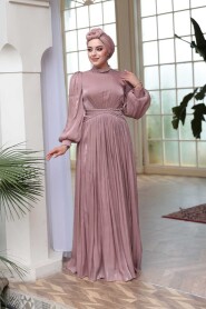 Modest Dusty Rose Evening Gown 52751GK - 3