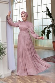 Modest Dusty Rose Evening Gown 52751GK - 2