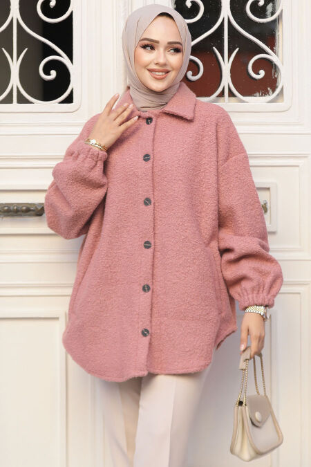Modest Dusty Rose Felt Jacket 30142GK - NEVA STYLE