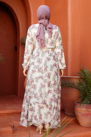 Modest Dusty Rose Floral Dresses 50357GK - 3