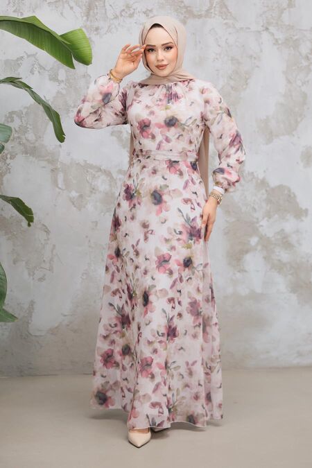 dusty pink floral dress EARLY SUNDAY PALE PINK BUTTERFLY COLLAR DRESS [FINAL SALE] – Luibelle main image 0